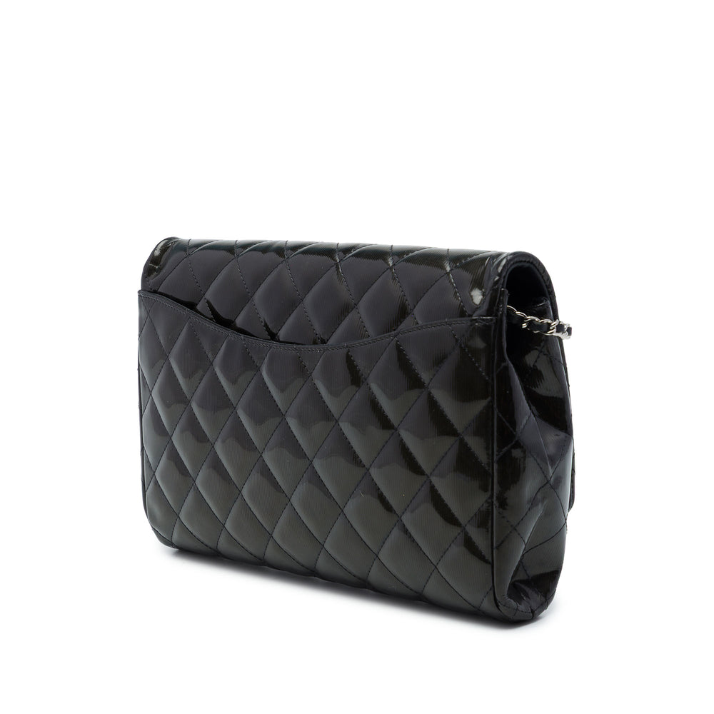 Chanel Pochette CC Matelassé Striated à rabat avec chaîne Marron – vue 2 – GABY PARIS