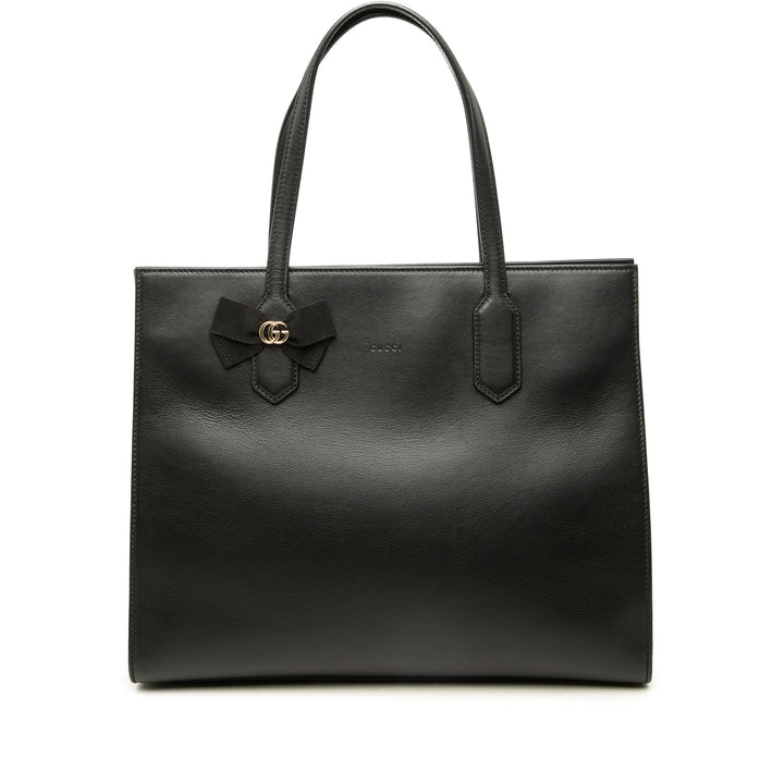 Gucci Cabas GG Marmont Ruban Cuir de veau Noir – vue principale – GABY PARIS