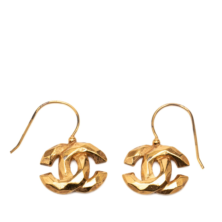 Chanel CC plaqué Hook Boucles d’oreilles