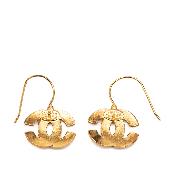 Chanel CC plaqué Hook Boucles d’oreilles