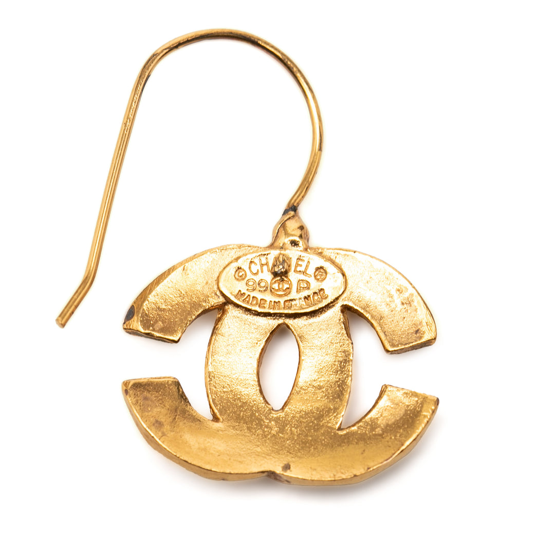 Chanel CC plaqué Hook Boucles d’oreilles