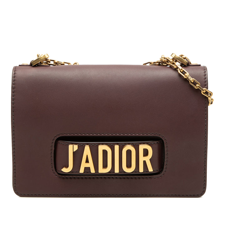 Dior J'Adior Chaîne à rabat Moyen Cuir de veau Rouge – vue principale – GABY PARIS