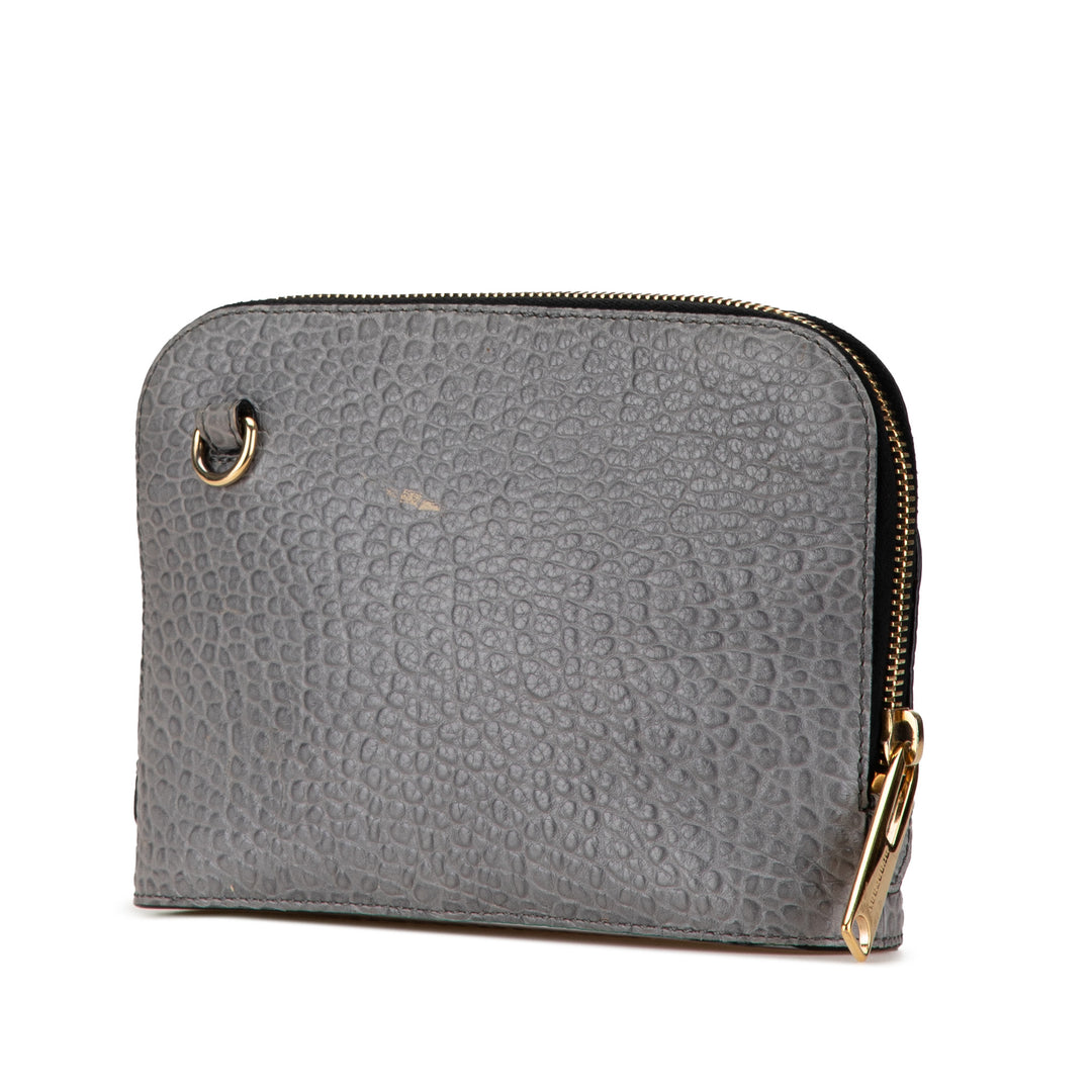 Leather Harrogate Crossbody Gray - Gaby Paris