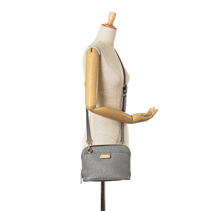 Leather Harrogate Crossbody Gray - Gaby Paris