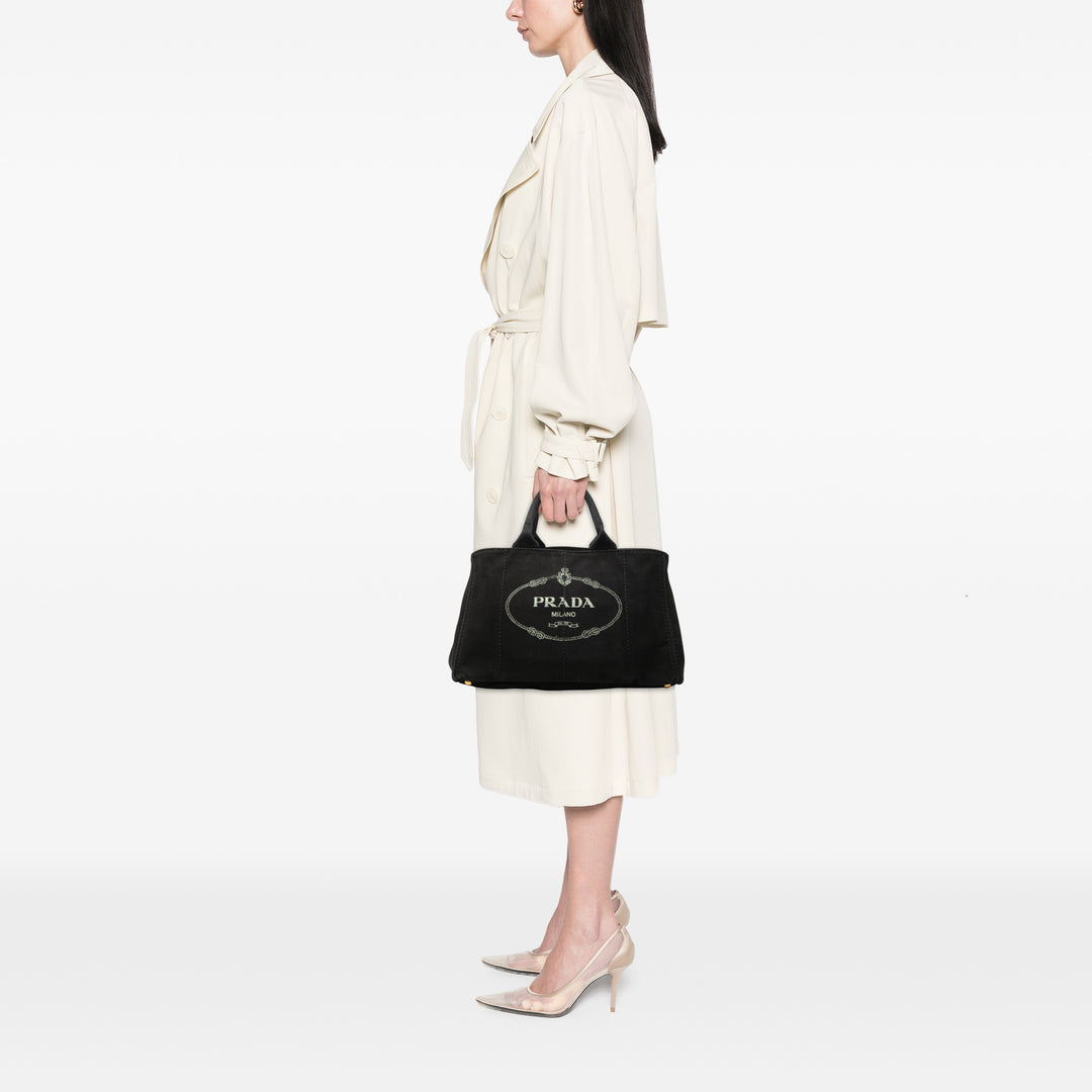 Prada Large Toile Canapa Logo Sac