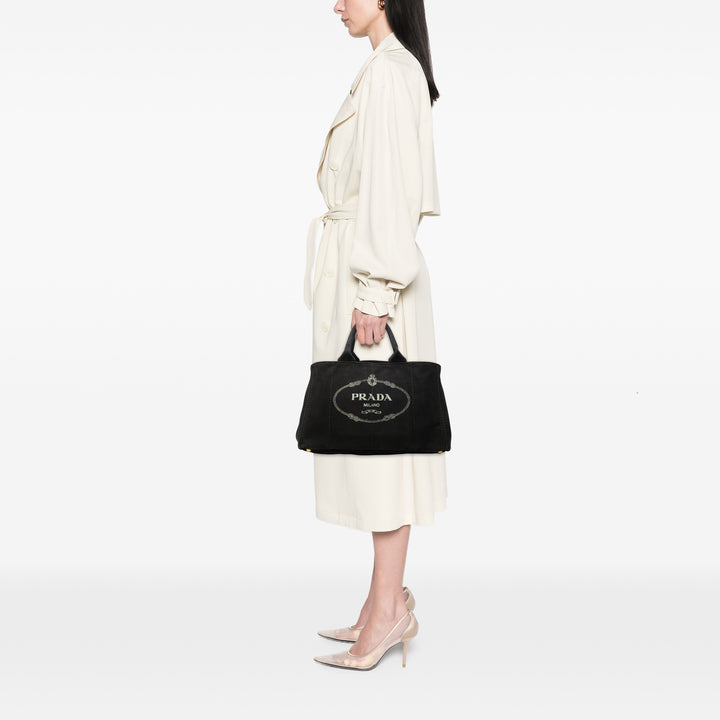 Prada Large Toile Canapa Logo Sac