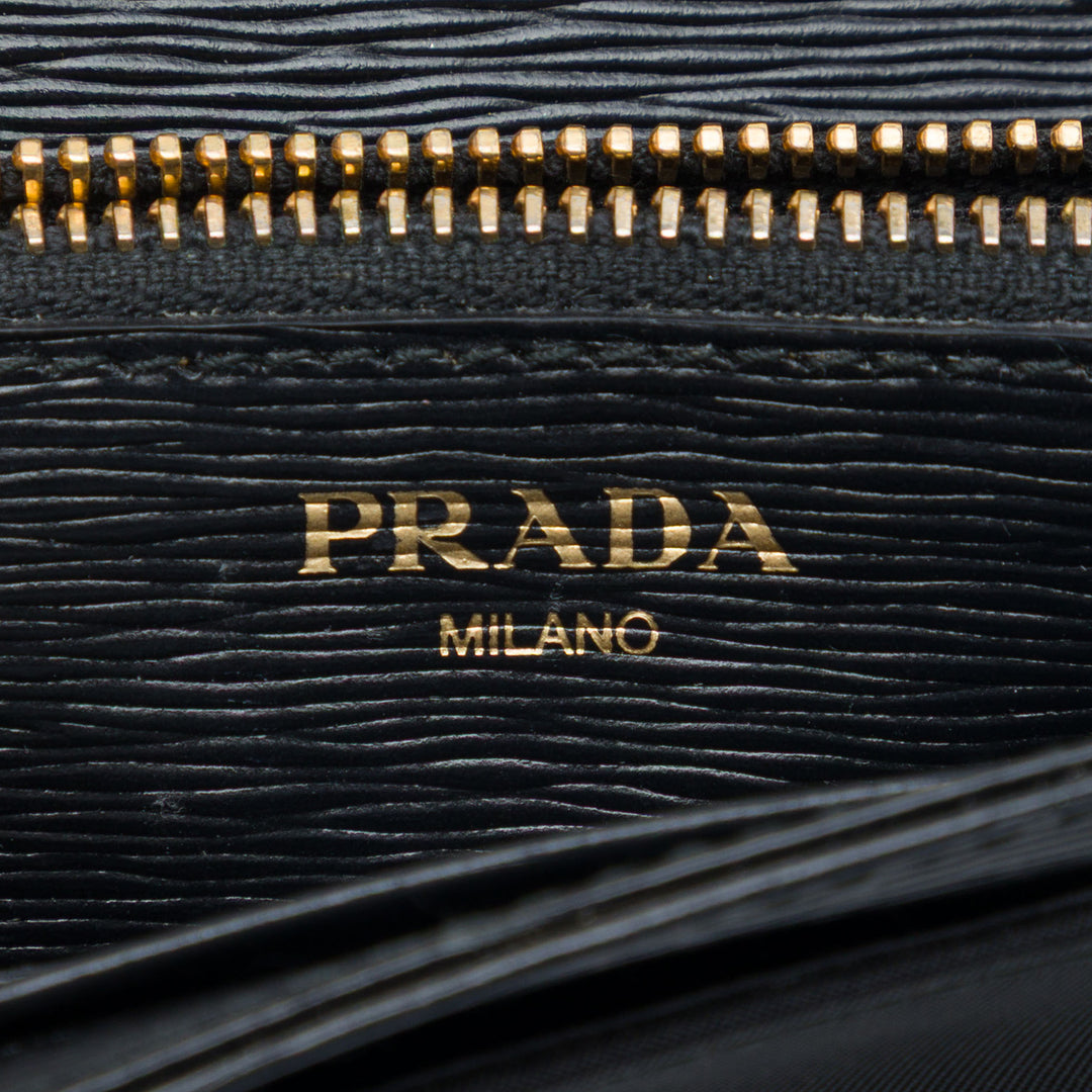Prada Vitello Move et Tessuto Portefeuille On Strap