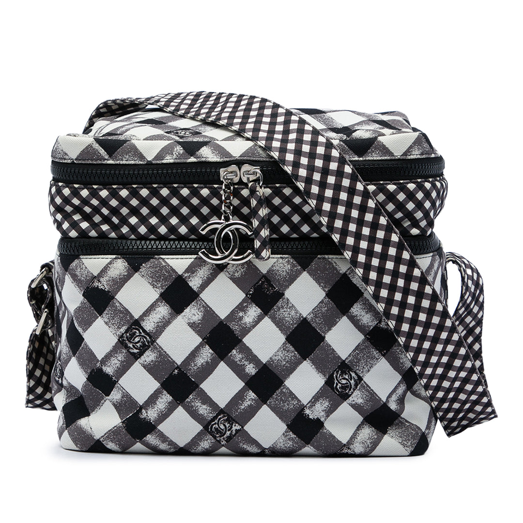Chanel CC Gingham Lunch Sac boîte Noir – vue principale – GABY PARIS