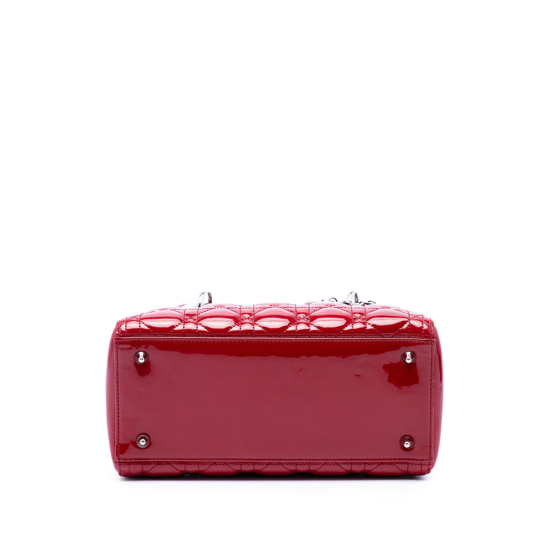 Dior Medium Cuir verni Cannage Lady Dior