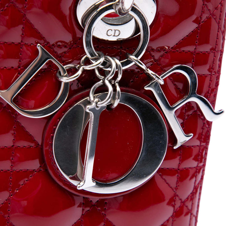 Dior Medium Cuir verni Cannage Lady Dior