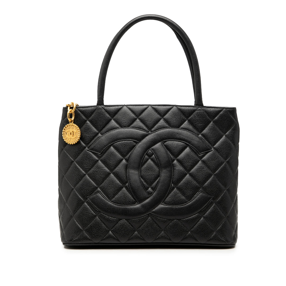 Chanel Medallion Cabas Cuir caviar Noir – vue principale – GABY PARIS