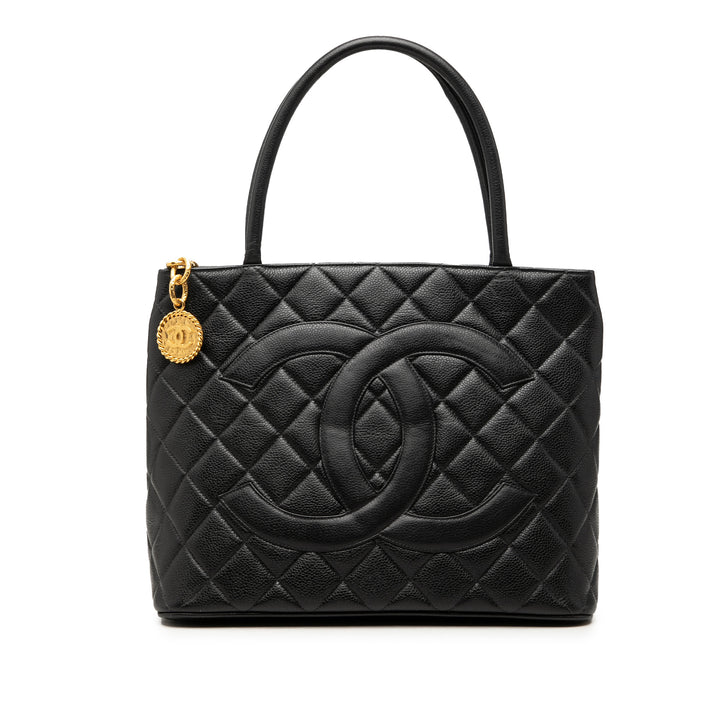Chanel Medallion Cabas Cuir caviar Noir – vue principale – GABY PARIS