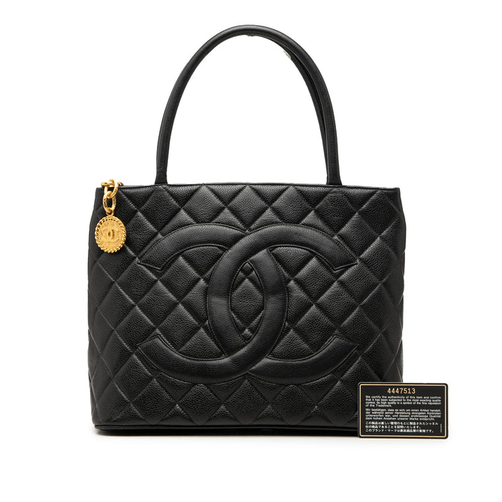 Chanel Medallion Cabas Cuir caviar Noir – vue 7 – GABY PARIS