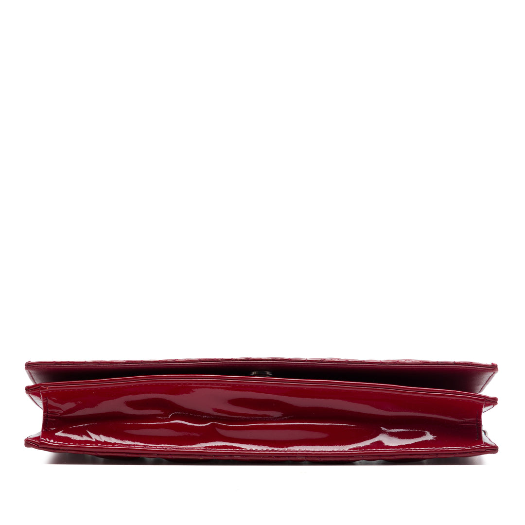 Dior Cuir verni Cannage Lady Dior Pochette avec chaîne