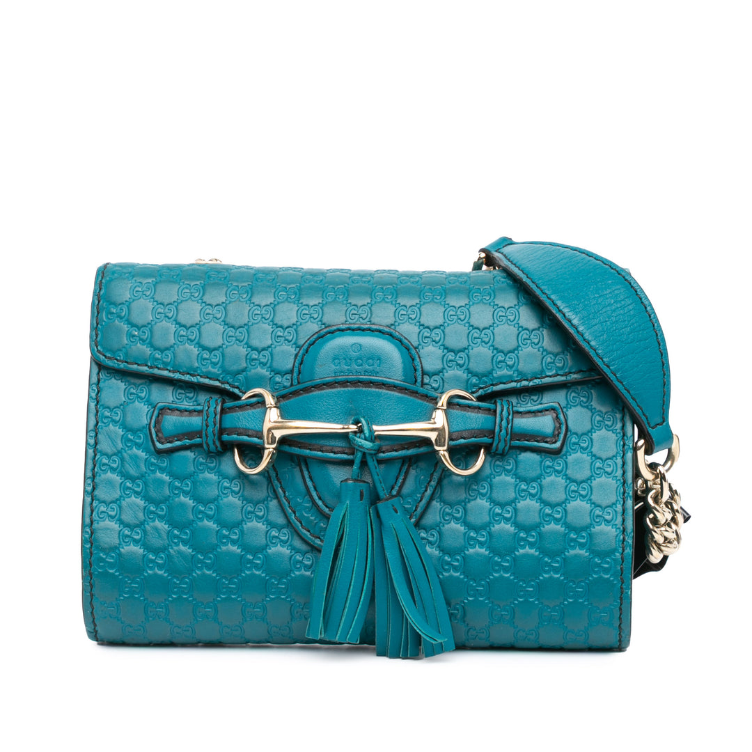 Mini Microguccissima Emily Crossbody Blue - Gaby Paris
