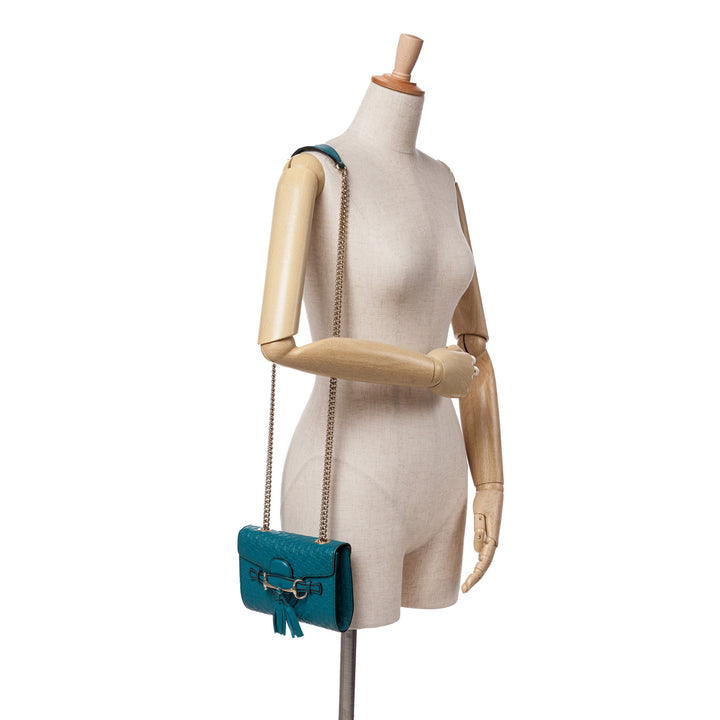 Mini Microguccissima Emily Crossbody Blue - Gaby Paris