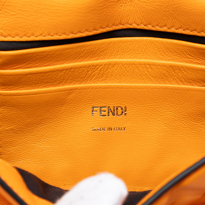 Fendi Zucca embossé Baguette Sac Mini Cuir