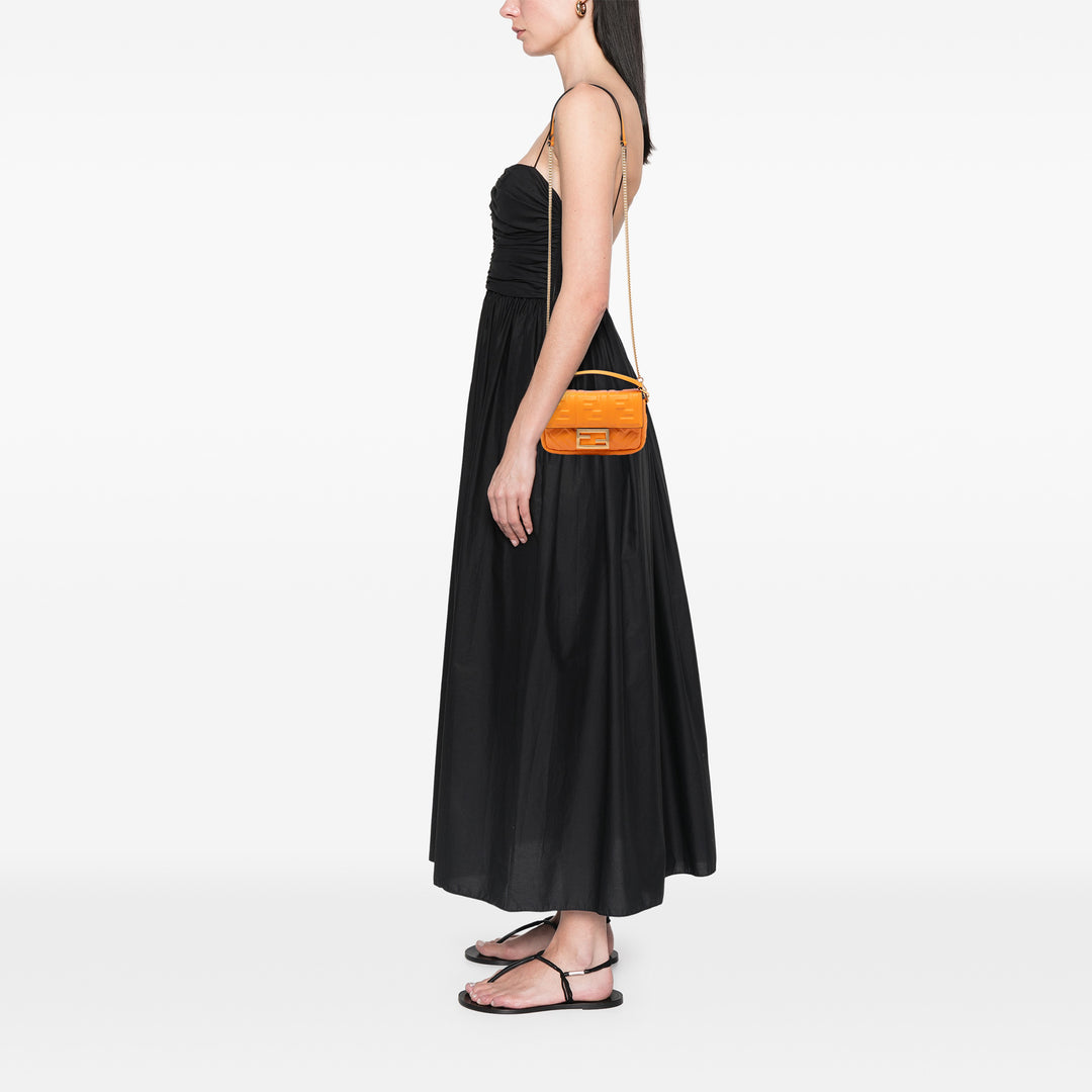 Fendi Zucca embossé Baguette Sac Mini Cuir