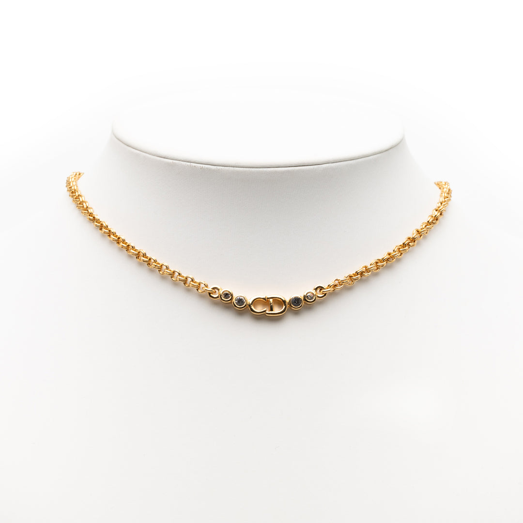 Dior plaqué CD Logo Pendant Collier – GABY PARIS Authentique