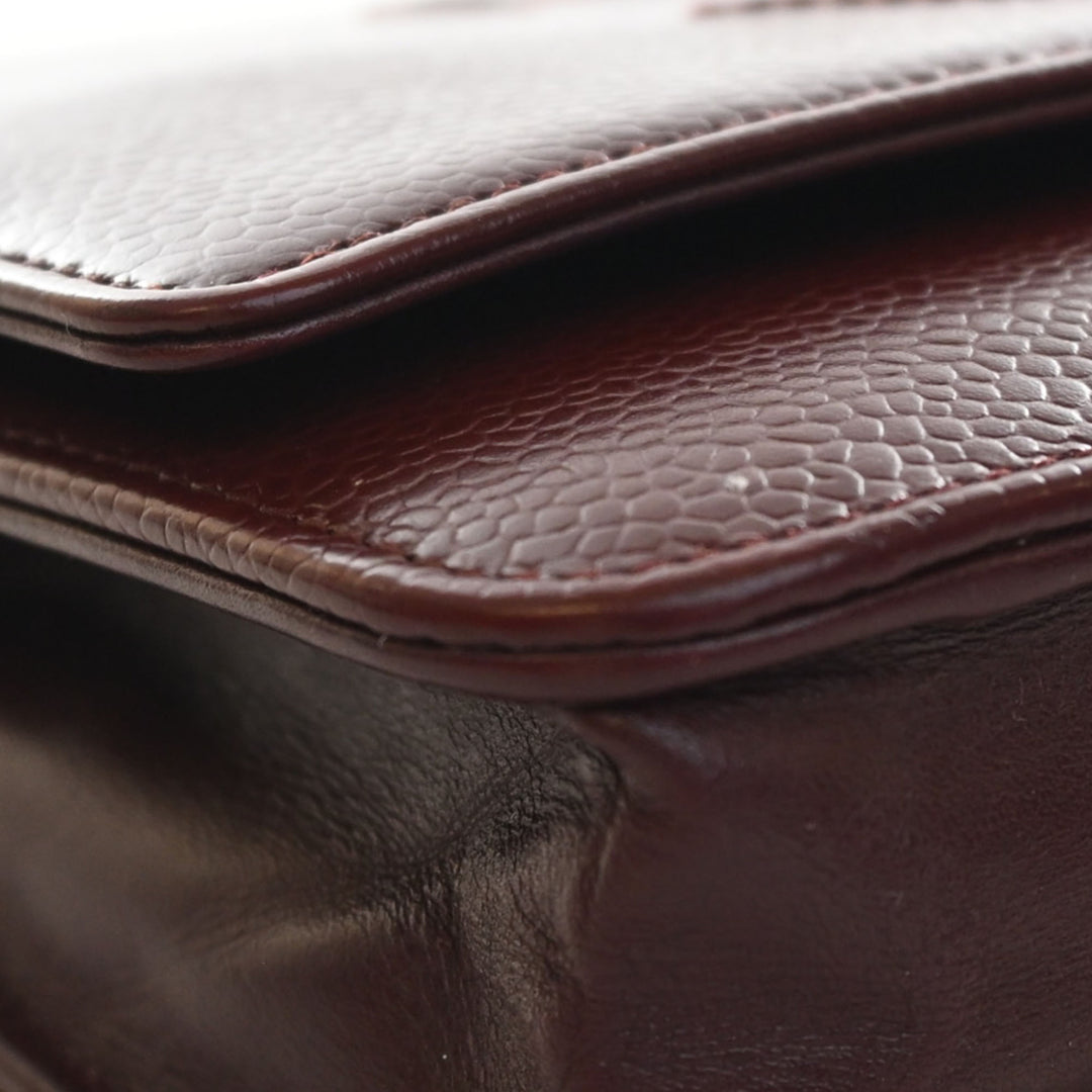 CC Wallet on Chain Cuir caviar Rouge