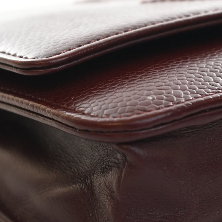 CC Wallet on Chain Cuir caviar Rouge