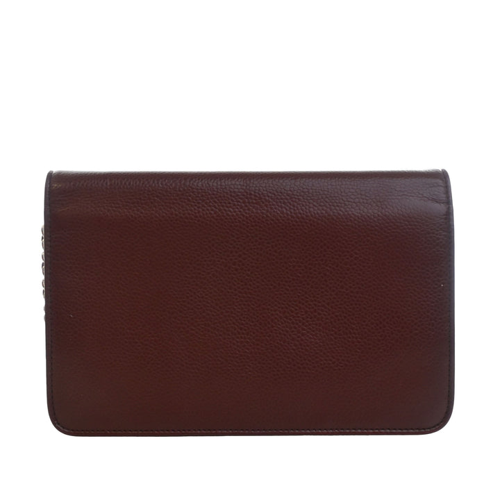 CC Wallet on Chain Cuir caviar Rouge