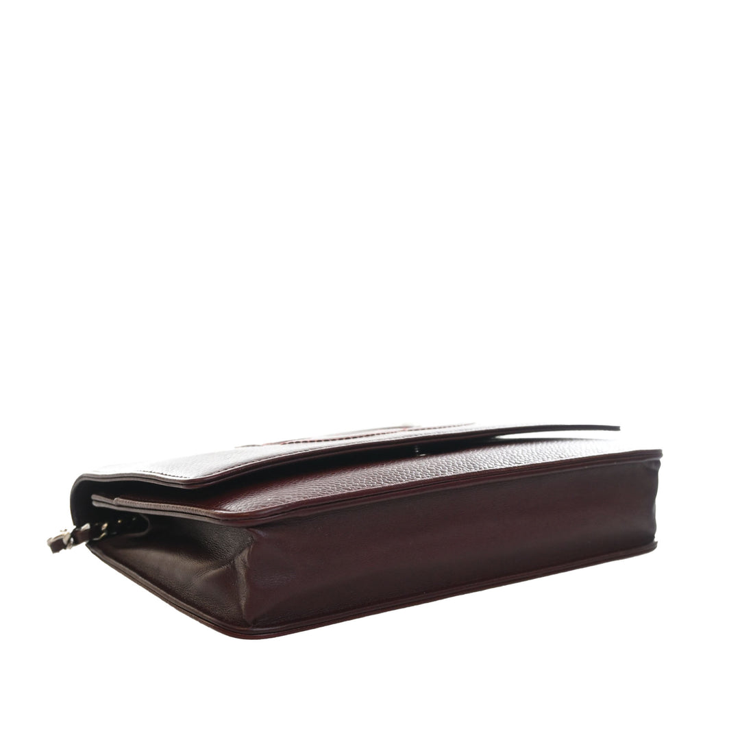 CC Wallet on Chain Cuir caviar Rouge