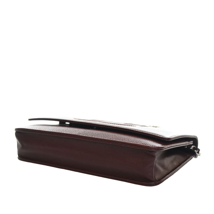 CC Wallet on Chain Cuir caviar Rouge