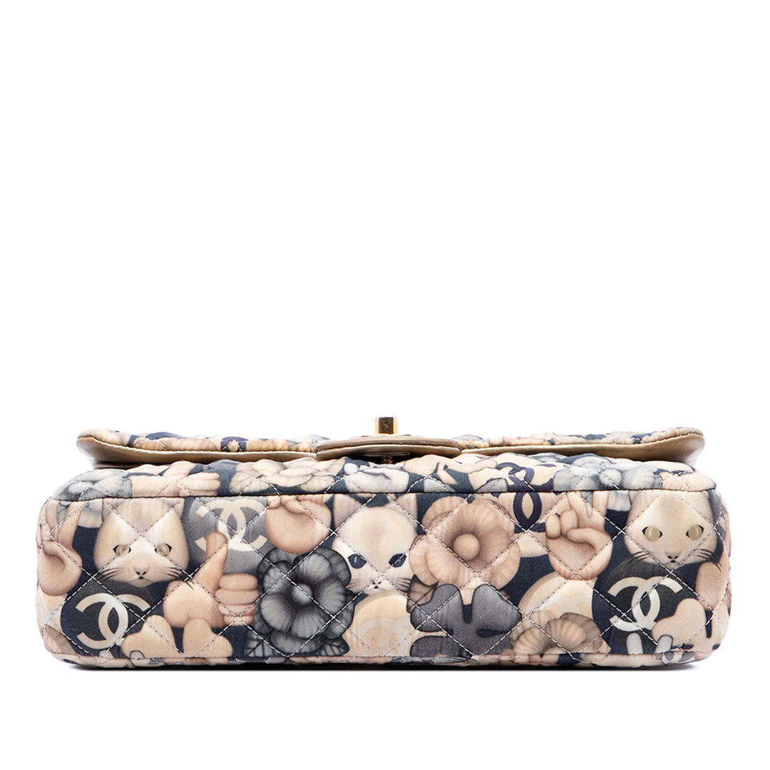 Chanel Sac porté épaule Classic Cat Emoticon Double rabat Moyen Bleu – vue 3 – GABY PARIS
