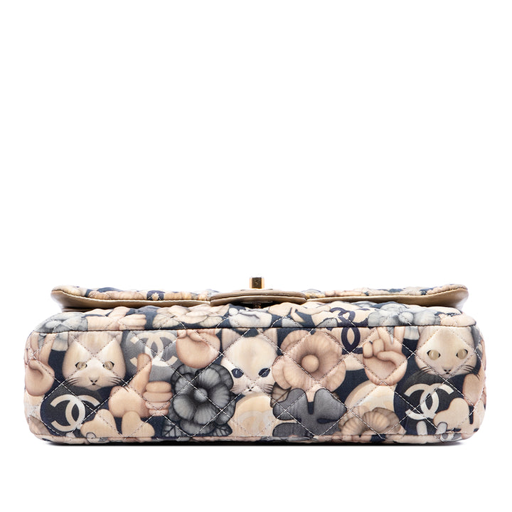 Chanel Sac porté épaule Classic Cat Emoticon Double rabat Moyen Bleu – vue 3 – GABY PARIS