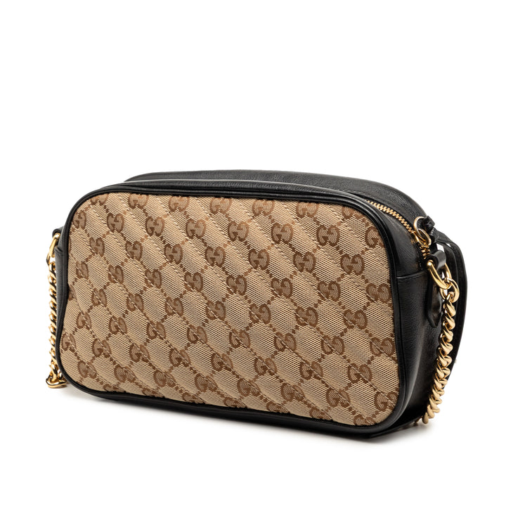 Gucci Small GG Marmont Matelasse GG Toile et Cuir Sac porté croisé