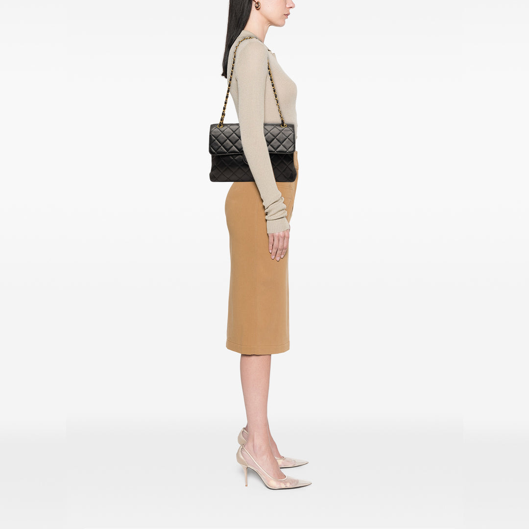 Chanel Jumbo Matelassé Cuir d’agneau Double Sided à rabat