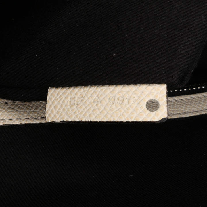 Bicolor Grained Calfskin Lucrezia Briefcase White - Gaby Paris