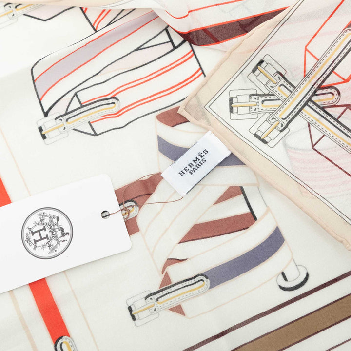 Hermès Les Sangles en Finesse Handkerchief Blanc – vue 2 – GABY PARIS