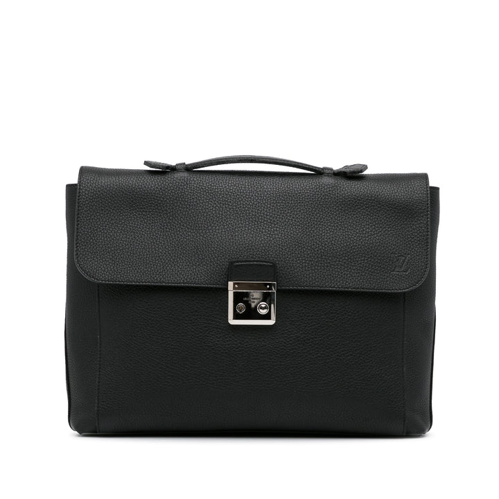 Taurillon Serviette Dorian Briefcase Black - Gaby Paris