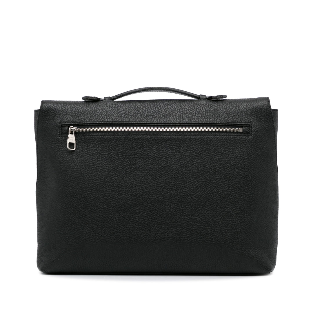 Taurillon Serviette Dorian Briefcase Black - Gaby Paris