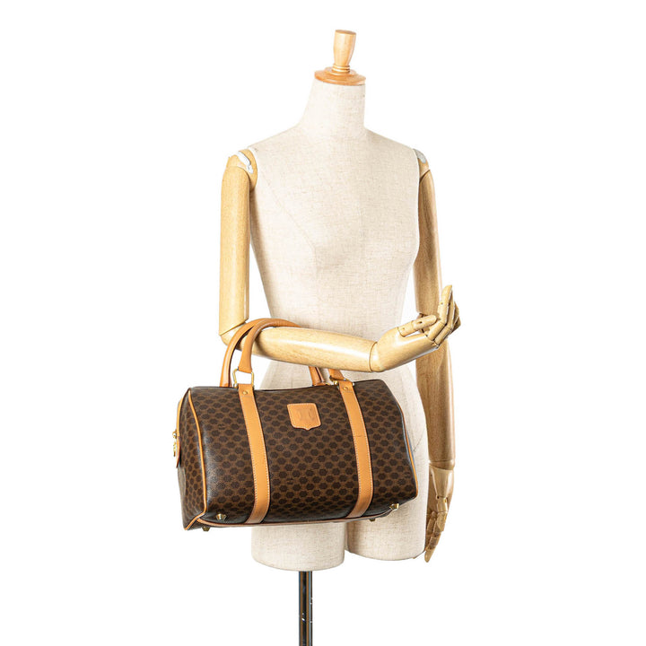 Macadam Coated Canvas Boston Bag Brown - Gaby Paris