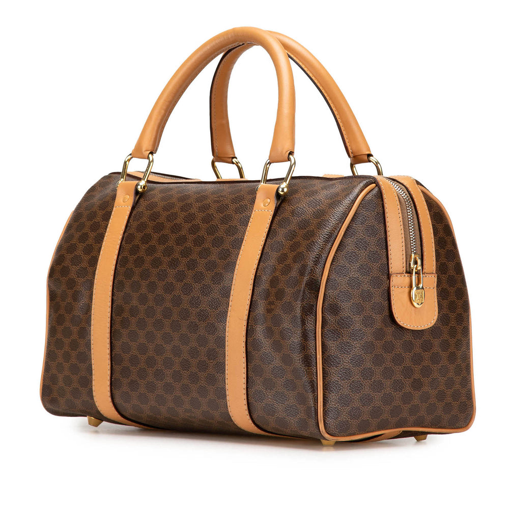 Macadam Coated Canvas Boston Bag Brown - Gaby Paris
