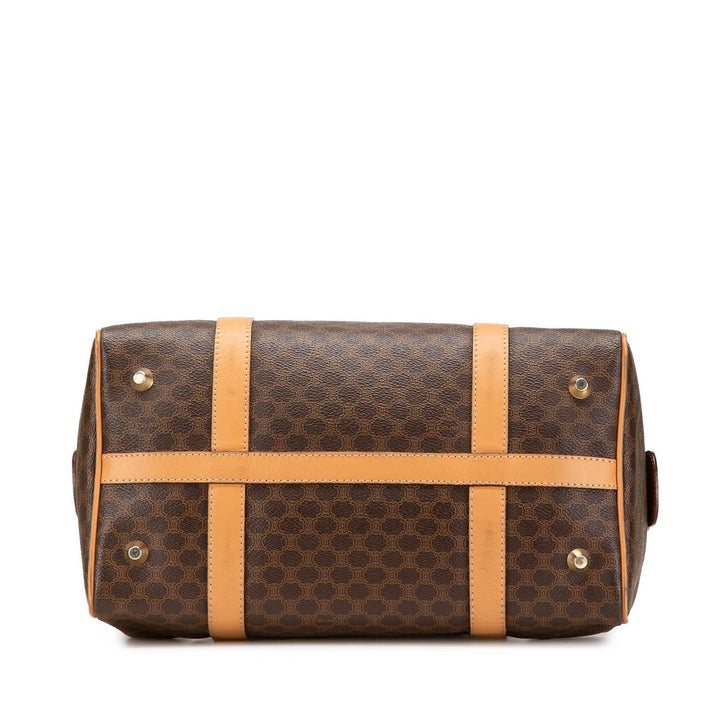 Macadam Coated Canvas Boston Bag Brown - Gaby Paris