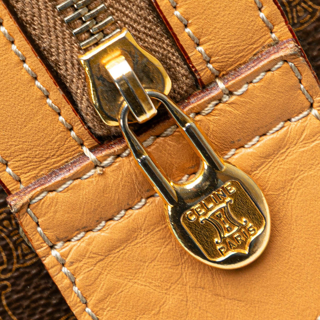 Macadam Coated Canvas Boston Bag Brown - Gaby Paris