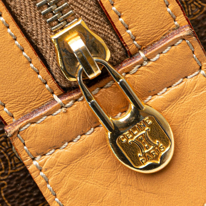 Macadam Coated Canvas Boston Bag Brown - Gaby Paris