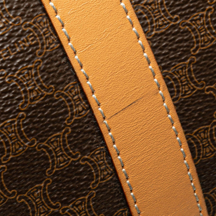 Macadam Coated Canvas Boston Bag Brown - Gaby Paris
