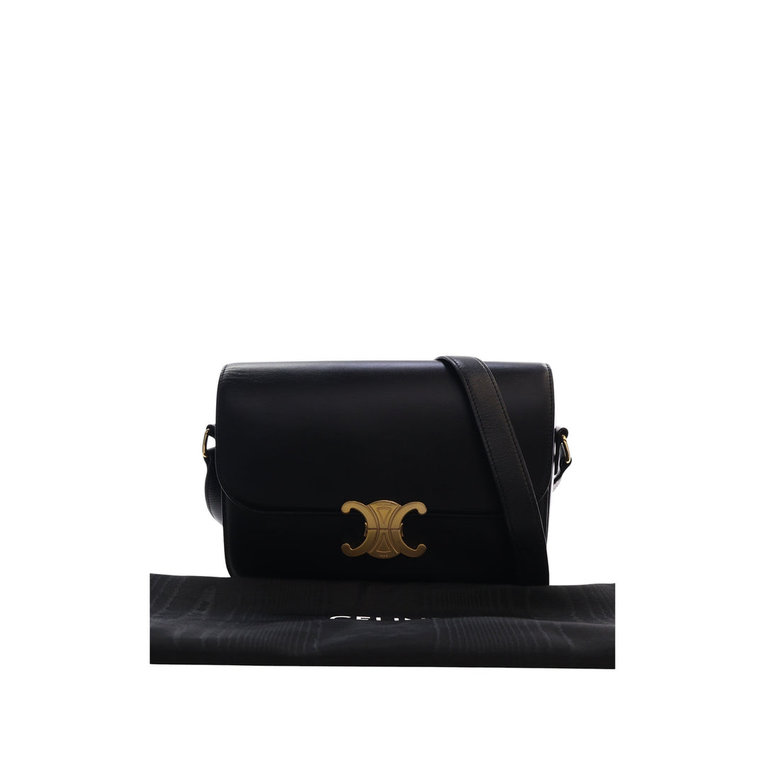 Celine Classique brillant Cuir de veau Triomphe Sac porté croisé
