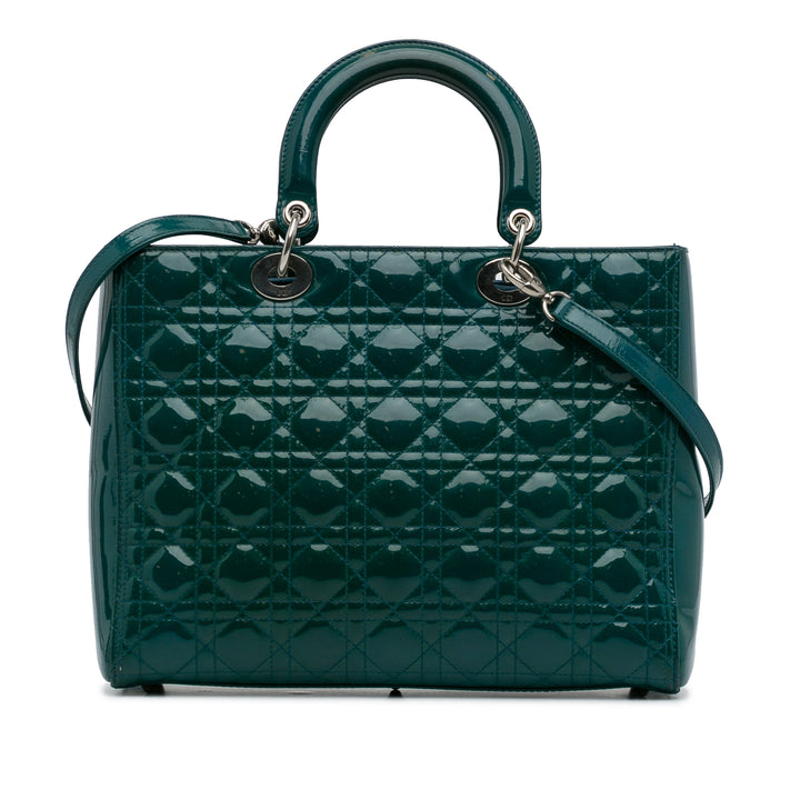 Large Patent Cannage Lady Dior Green - Gaby Paris