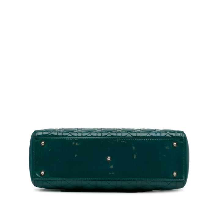 Large Patent Cannage Lady Dior Green - Gaby Paris