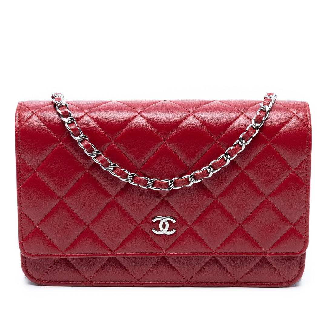 Chanel CC Quilted Cuir d’agneau Wallet on Chain Rouge – GABY PARIS Authentique