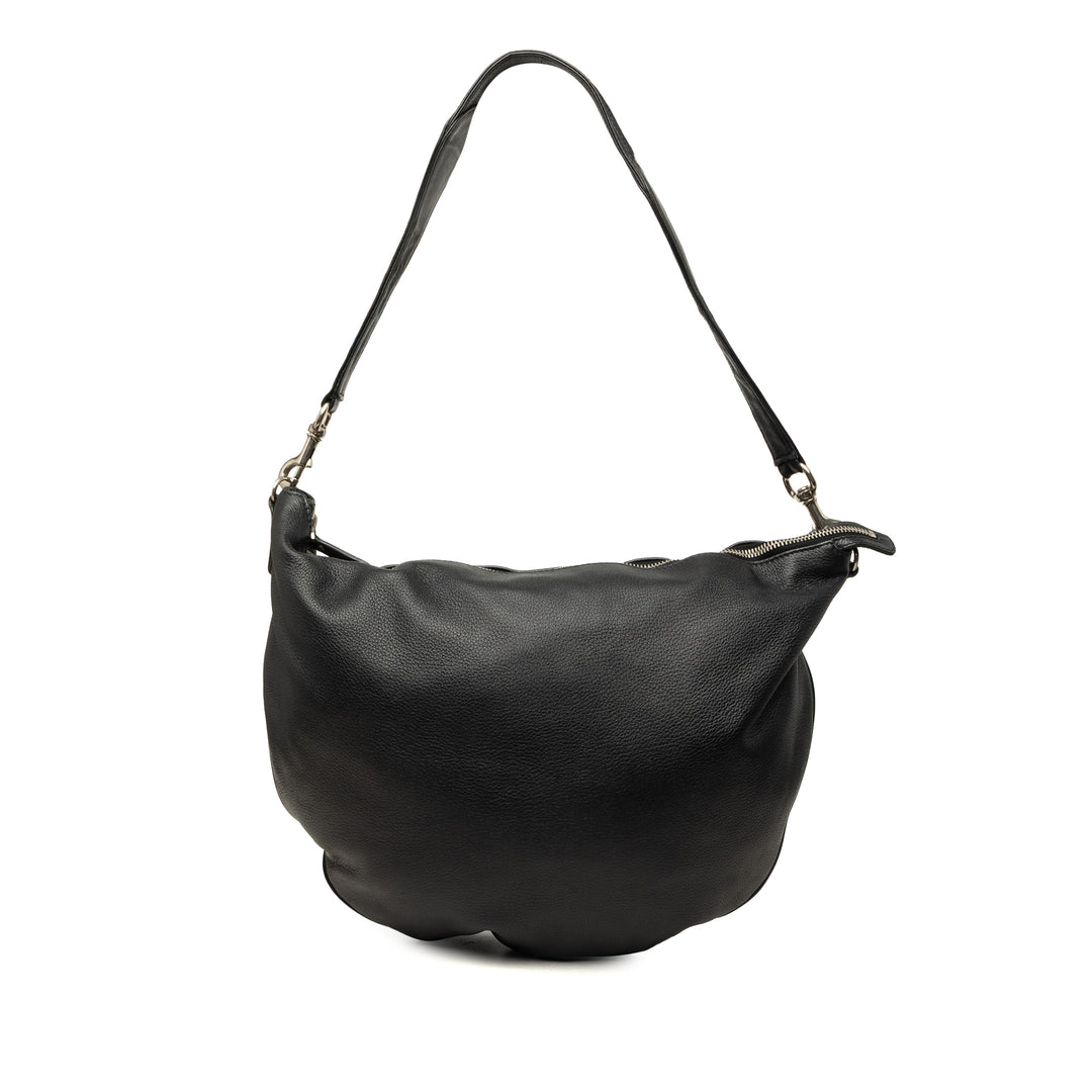 Gucci Half Moon Hobo Cuir de veau Noir – vue principale – GABY PARIS