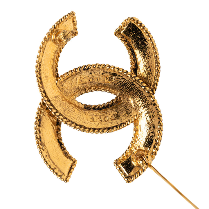 Chanel CC plaqué Filigree Broche Métal