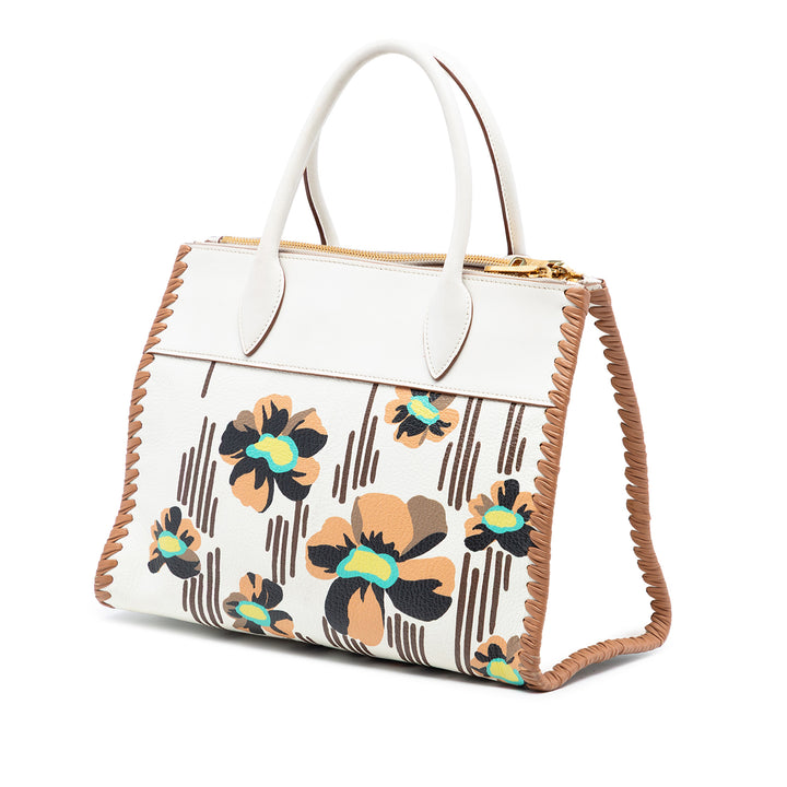 Prada City Veau à finitions Madras Print Paradigme Whipstitch Sac