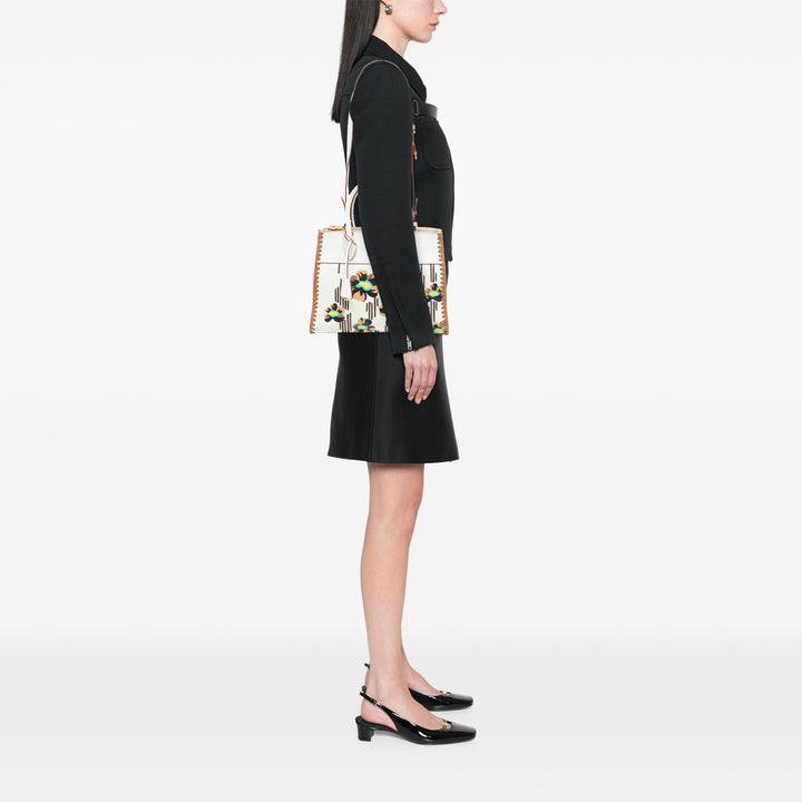 Prada City Veau à finitions Madras Print Paradigme Whipstitch Sac